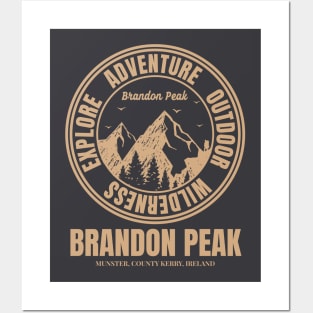 Mountain Hike In Brandon Peak Ireland, Hiker’s HikingTrails Posters and Art